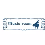 Muziek kamer deur teken vector afbeelding