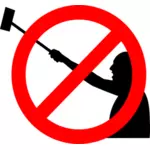 Simbol '' tongkat tidak selfie''
