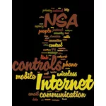 Internet kontrola słowo chmura wektor