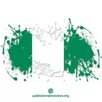 Vlag van Nigeria inkt spetter