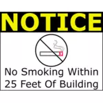 Vector Illustrasjon ofno røyking innen 25 fot tegn