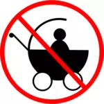 Nenhum sinal de carrinho de bebê gráficos vetoriais