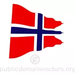 물결 모양의 노르웨이 국가 깃발