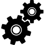 Black interconnected cogwheels vector image