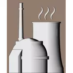 Иллюстрация простой атомная электростанция
