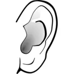 Imagen en escala de grises del oído