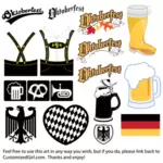 Oktoberfest ikoner, logoer og illustrasjoner vektor utklipp
