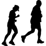 Ouder echtpaar joggen