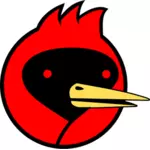 Vektor ClipArt-bilder av en fågel med rött huvud