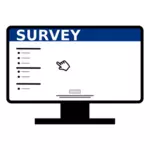 ऑनलाइन कंप्यूटर सर्वेक्षण आइकन वेक्टर छवि