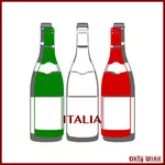 Italienische Flagge und Weine