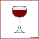 Grijze en rode wijnglas