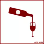 Rött vin flaska och glas