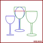 Croquis de verres à vin