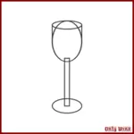 Höga glas vin ritning