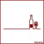 زجاجة نبيذ وزجاج