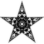 Alb-negru cu model stea
