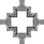 Czarno-biały krzyż ozdoby