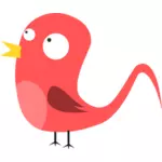 Красный мультфильм птица