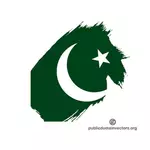 Flagge von Pakistan auf weißem Hintergrund