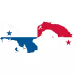 Mapa do Panamá com bandeira