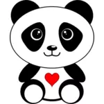 Panda med ett hjärta