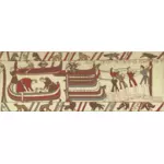 Ilustração em vetor amostra tapeçaria Bayeux