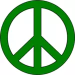 גרפיקה וקטורית של סמל השלום ירוק עם גבול שחור