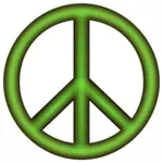 Vector drawing of green 3D peace symbol