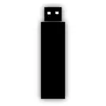 Black and white simple USB drive vector clip art