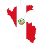 Carte de drapeau du Pérou