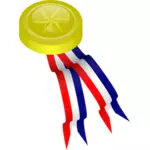 Medali emas dengan pita vektor ilustrasi