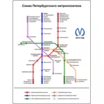 Vektorbild av karta över Sankt Petersburg tunnelbana