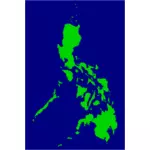 Ilustracja wektorowa Zielona mapa Filipiny