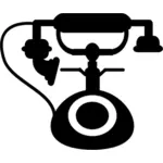 Zwarte telefoon symbool