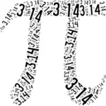 Pi numeral silhouette