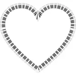 Piano tastene hjertet