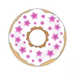 Rosa stjärnor donut