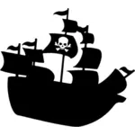 大きな海賊船のシルエット