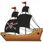 Деревянный парусный корабль пирата