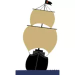 Pirátská loď kresba
