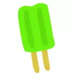 Groene icecream op stok vector tekening