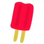 Rød iskrem på pinne vektortegning