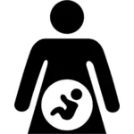 Gravid kvinna ikonen vektor