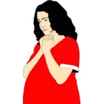 Mujer embarazada orando
