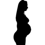 Zwangere vrouw profiel silhouet