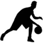 كرة السلة لاعب ناقلات صورة ظلية