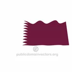 波浪国旗的卡塔尔