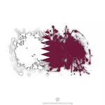 Flagga av Qatar bläck stänk
