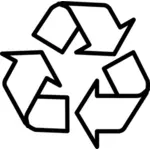 リサイクル シンボルのベクター クリップ アートを概要します。